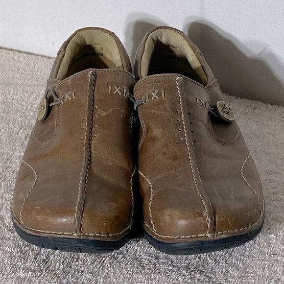 Clarks Unstructured Brown Leather Slip on Shoes 6.5 - Picture 10 of 10